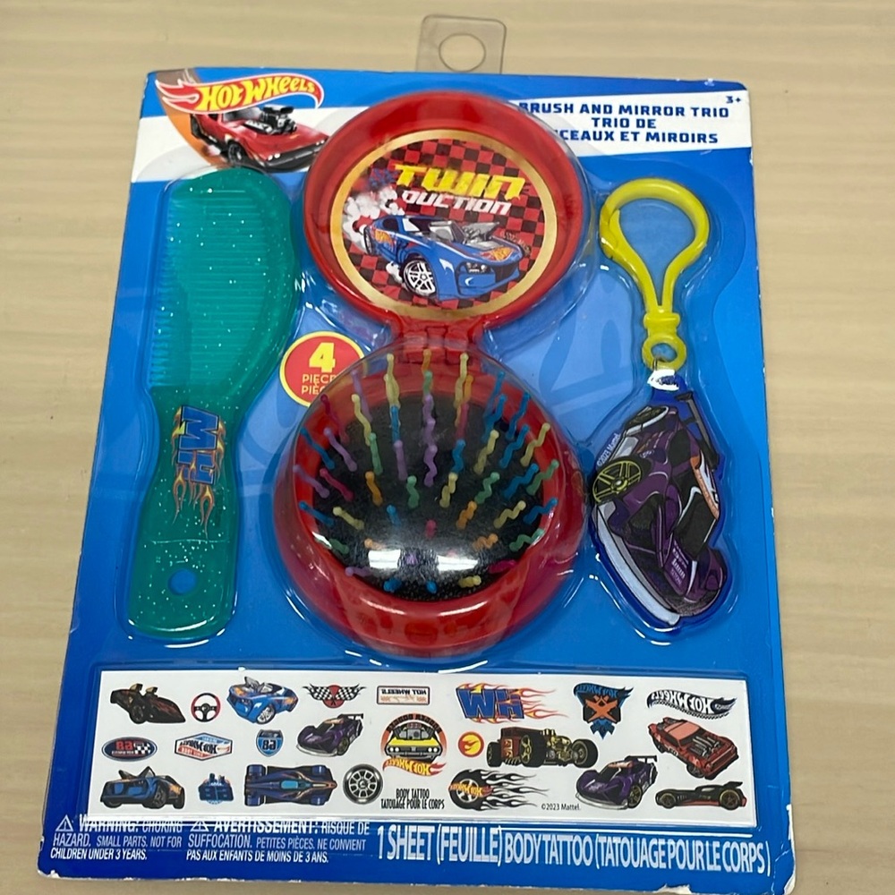 New Hot Wheels Bath Set Comb Brush Tattoos Boy Girl Birthday  Summer Gifts